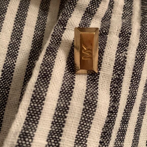 Michael Kors Navy and White Striped Women’s Shirt Tunic Linen Blend Size 1X - Picture 4 of 8